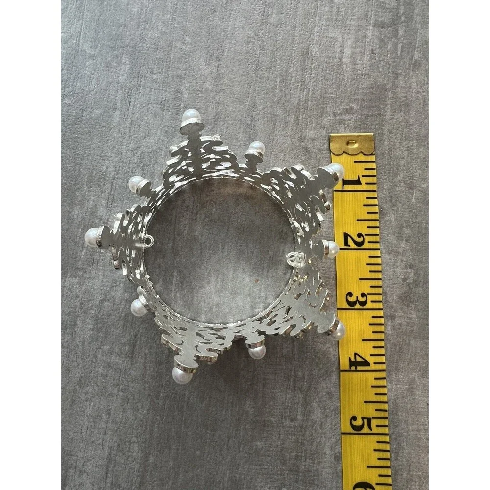 Silver Imitation Pearl Mini Crown Cake Topper Birthday Decor Decoration Wedding